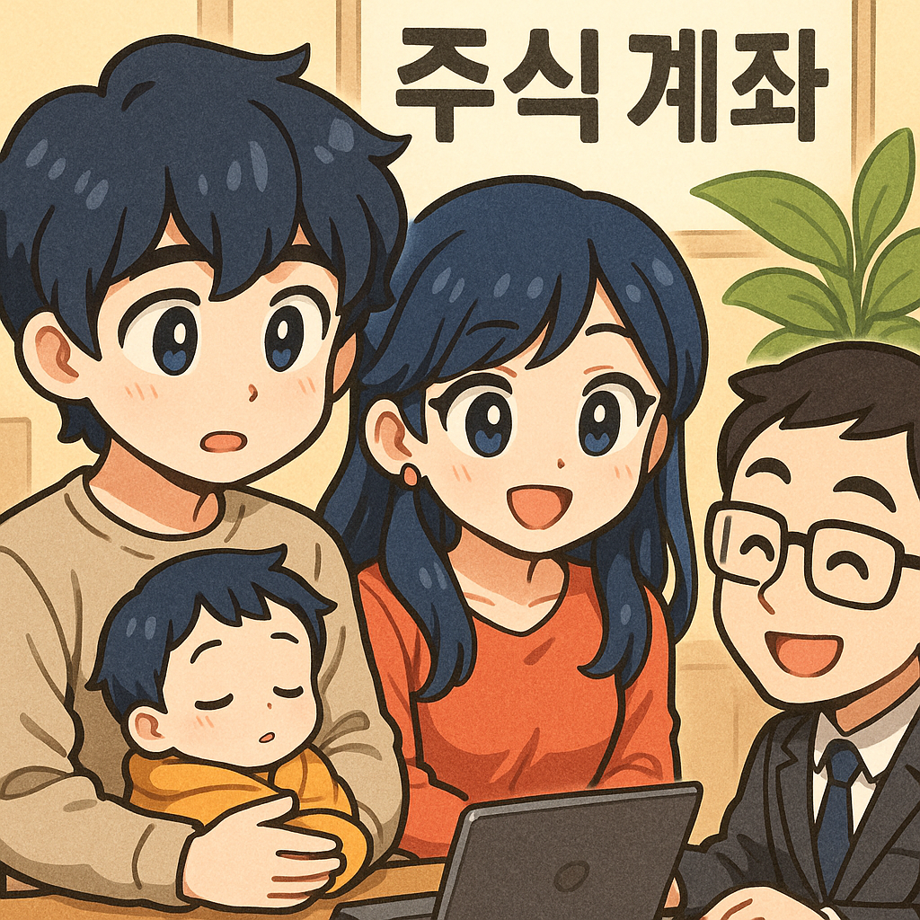 미성년 자녀 주식계좌를 위해 증권사를 찾은 부부