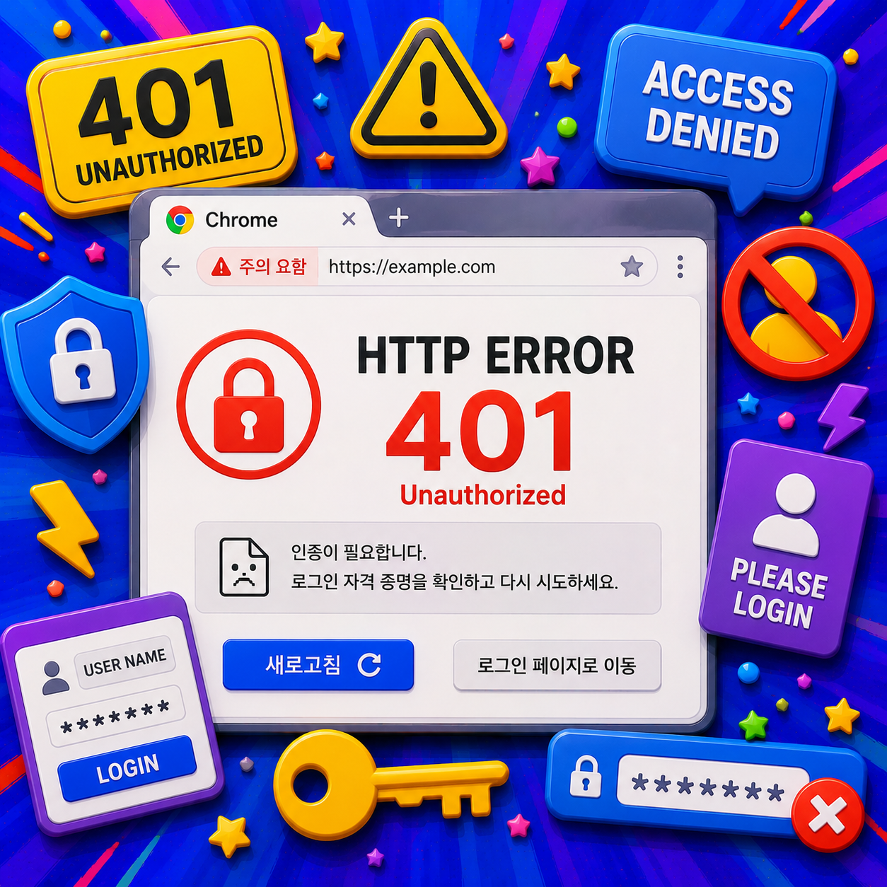 크롬 HTTP ERROR 401 해결방법 총정리 &ndash; Unauthorized&middot;인증오류&middot;로그인필요까지