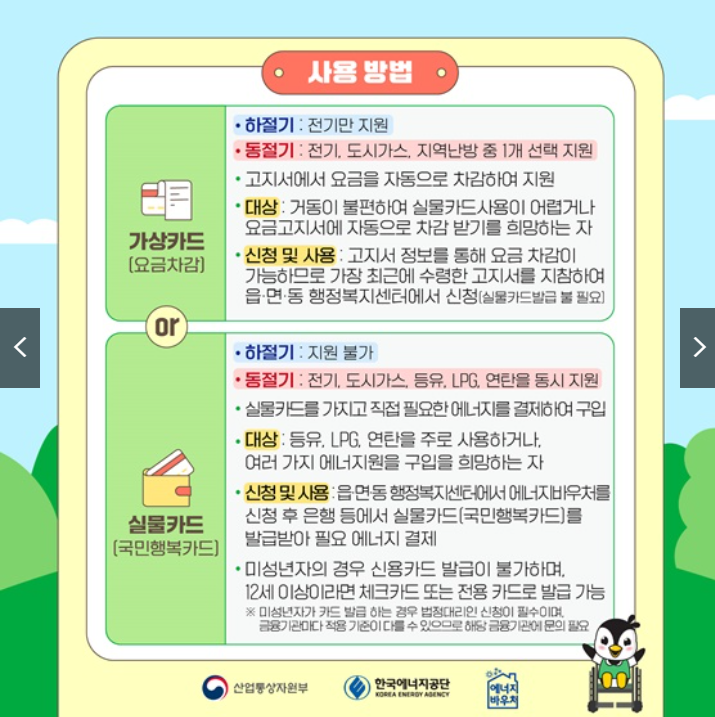 에너지 바우처 사용 방식