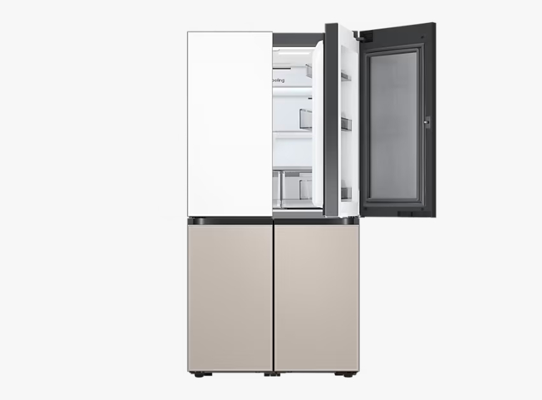 삼성전자 비스포크 냉장고 4도어 870L 색상 새틴 화이트+새틴 베이지