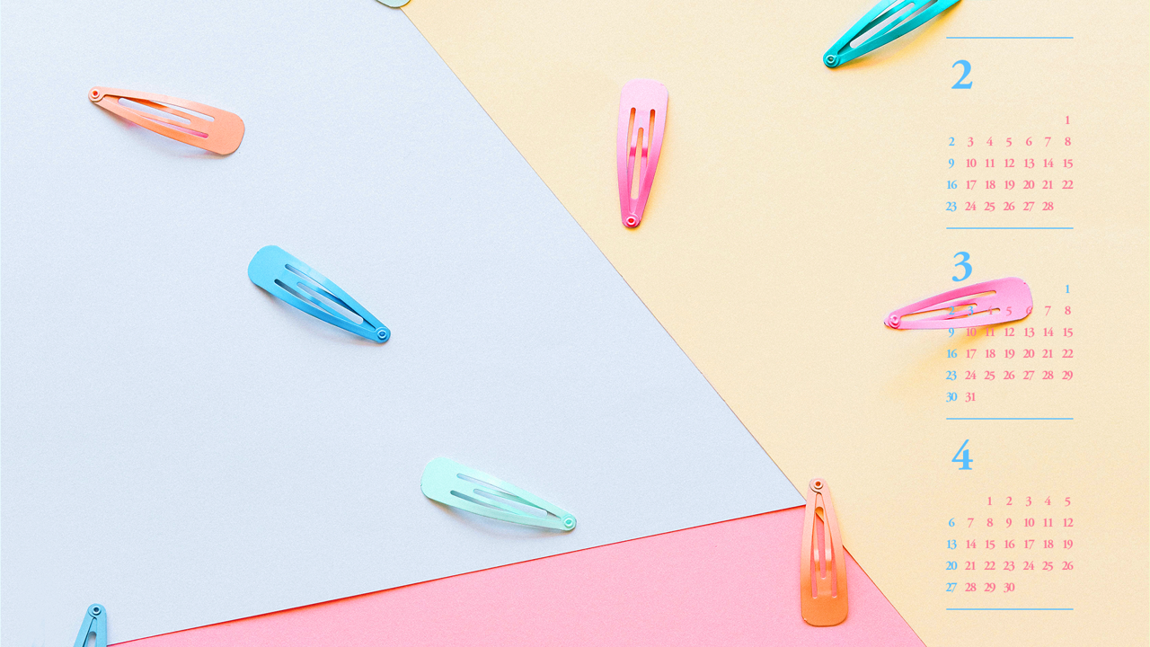 05 파스텔 머리핀 B - 2025년3월 노트북배경화면