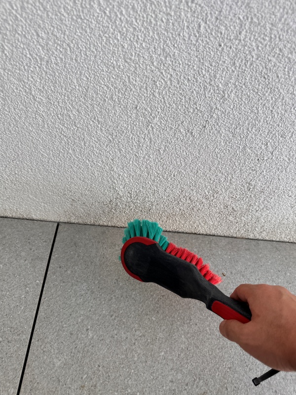 부드러운 솔을 이용하여 바르는중