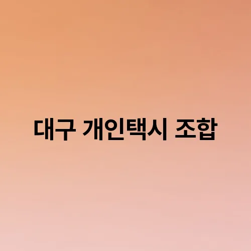 대구 개인택시 조합