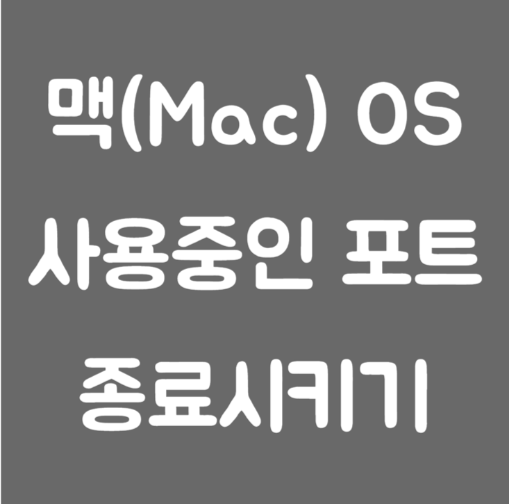 맥포트강제종료