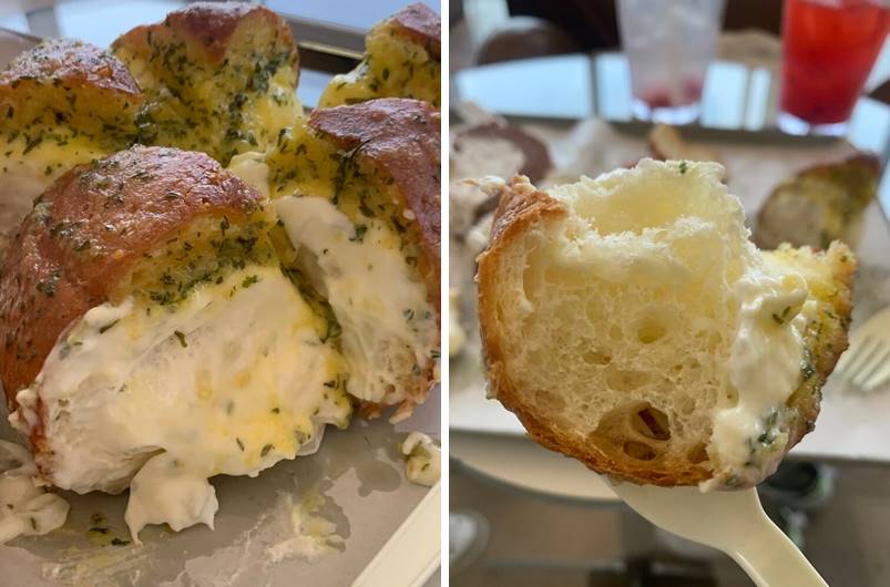 마늘빵 자른 단면