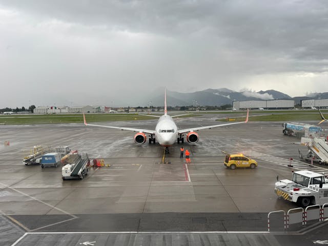광주공항 제주도 운항 준비 중인 비행기 모습