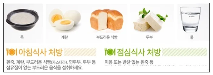 검사 2일 전부터 섭취해야 할 음식