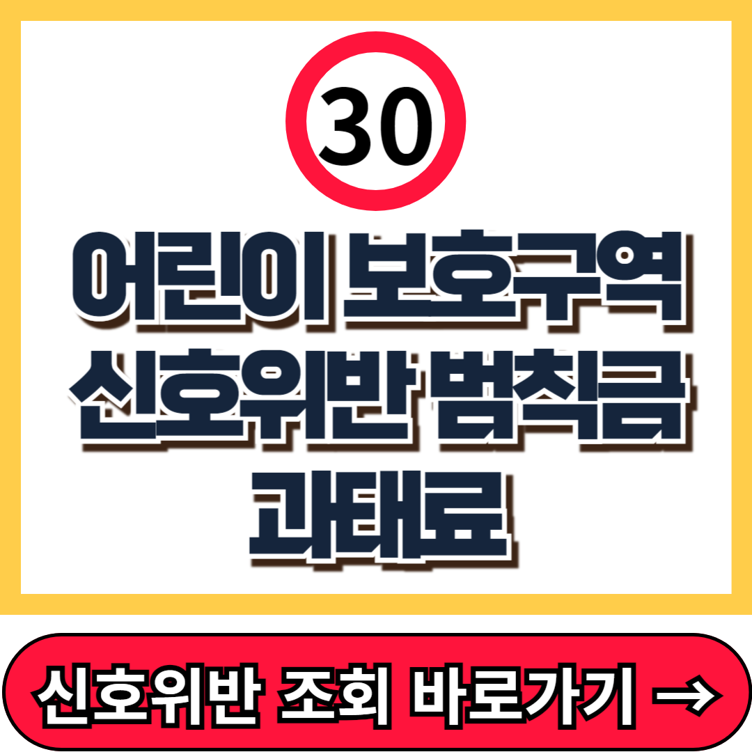 어린이 보호구역 신호위반 범칙금, 과태료, 단속시간, 경찰청교통민원24