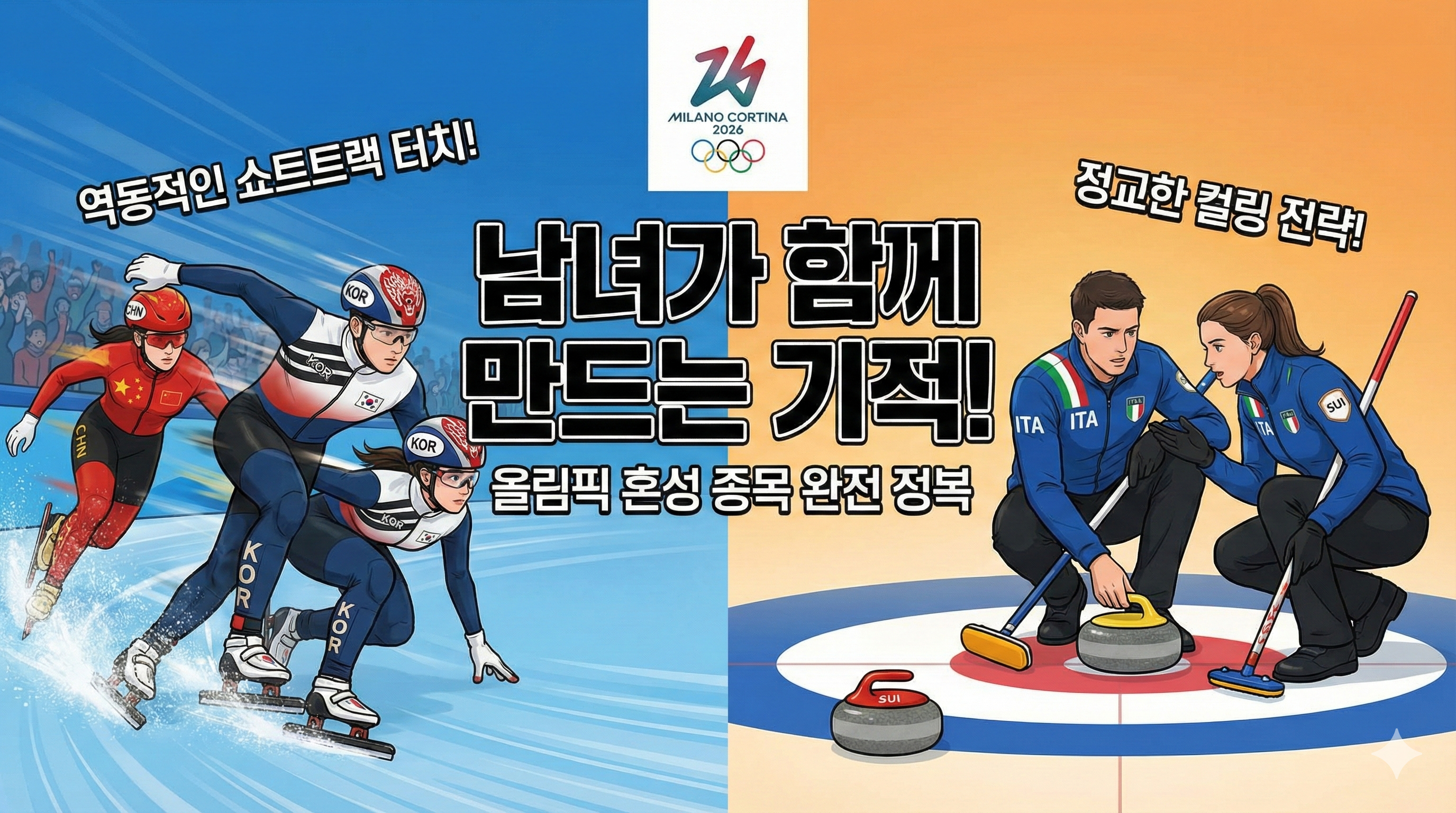 "남녀가 함께 만드는 기적" 쇼트트랙&middot;컬링 등 올림픽 '혼성 종목' 완전 정복