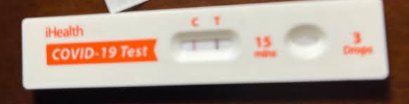 코로나 셀프 테스트 결과 - 양성 (Positive) - 진한줄