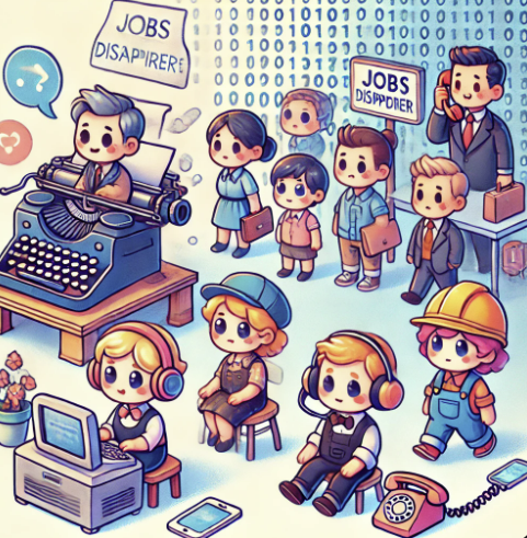 직업이 사라지는 것을 표현