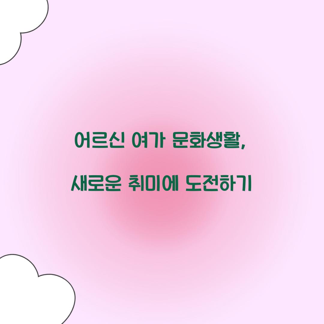 어르신 여가 문화생활