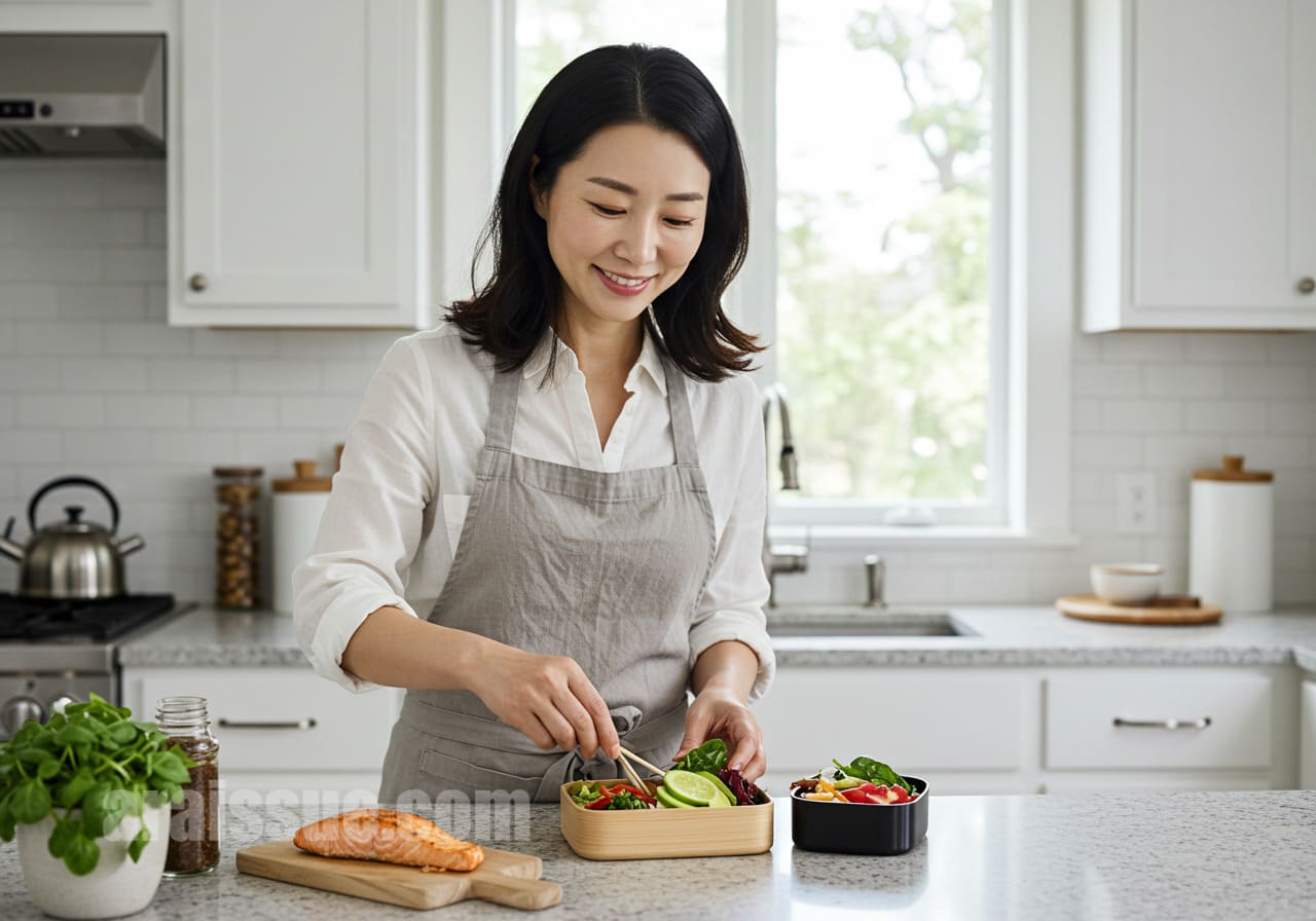 항염 식품을 효율적으로 조리하는 모습