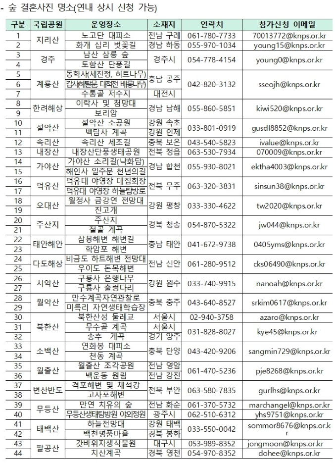 웨딩촬영 명소 사진