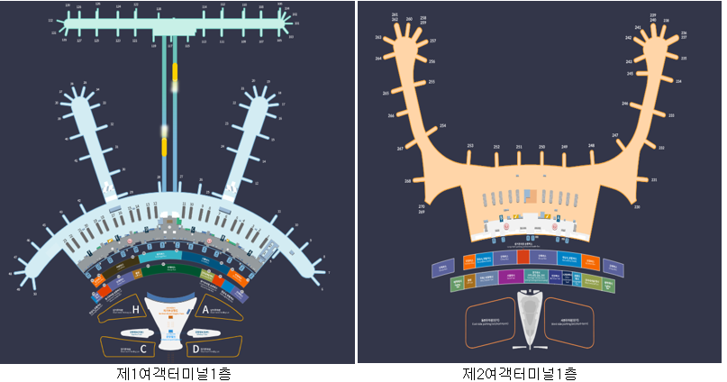인천공항 제1여객터미널1층 / 재2여객터미널1층