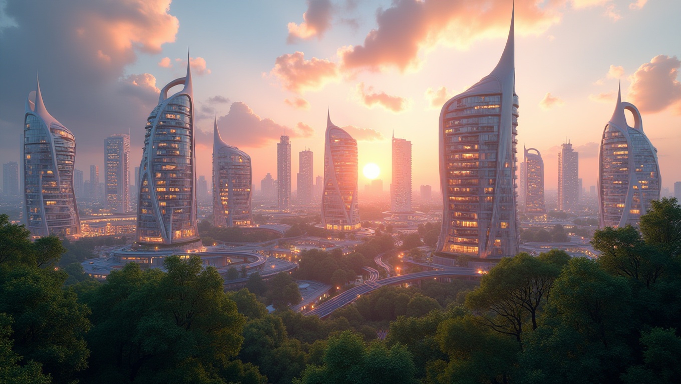 미래 아파트 일러스트