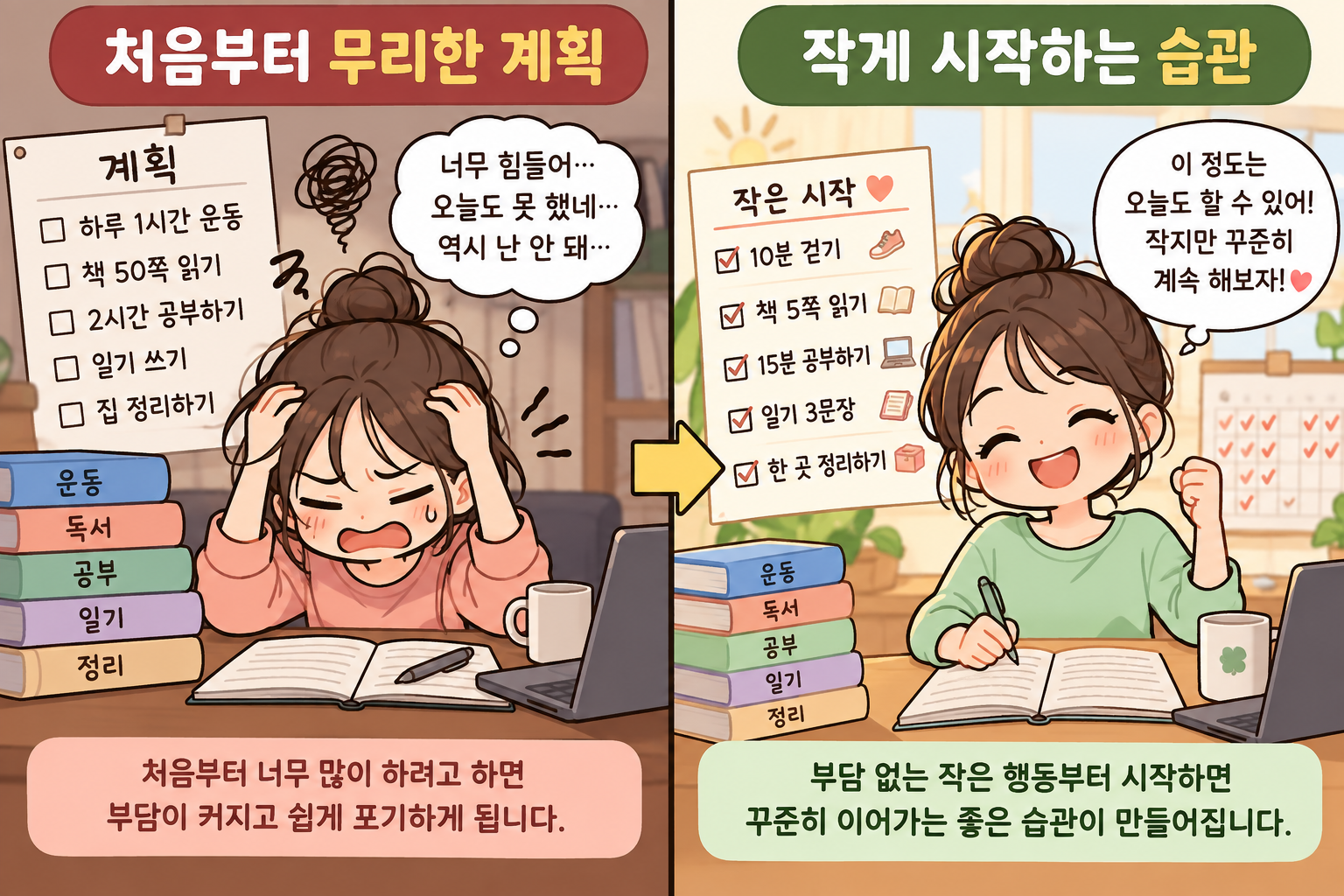 좋은 습관을 만들 때 처음부터 무리하면 안 되는 이유