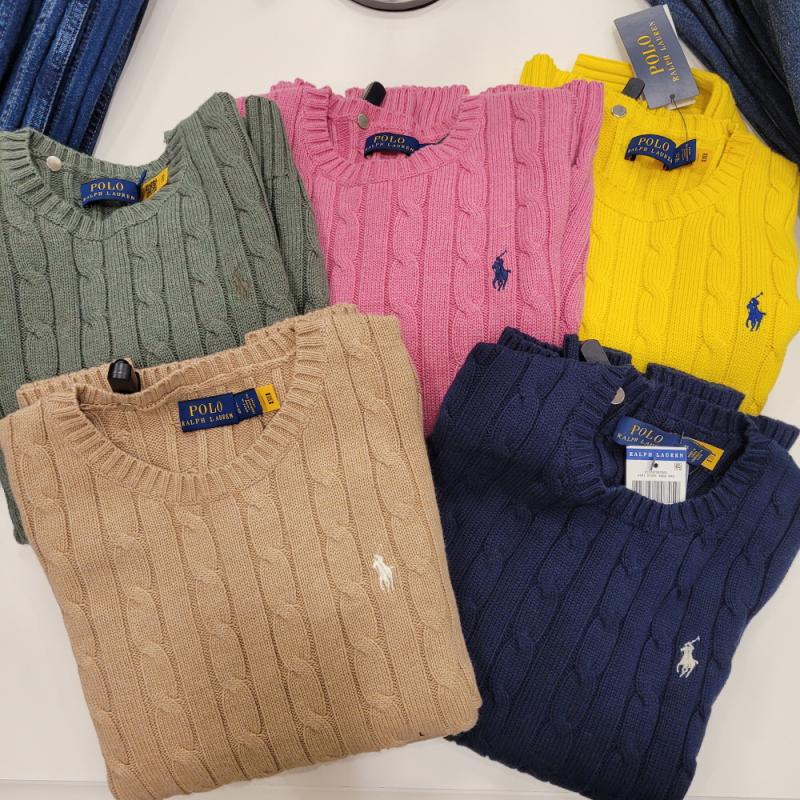 폴로랄프로렌 케이블 니트 여자 긴팔 폴로 꽈배기 라운드넥 티셔츠 15컬러