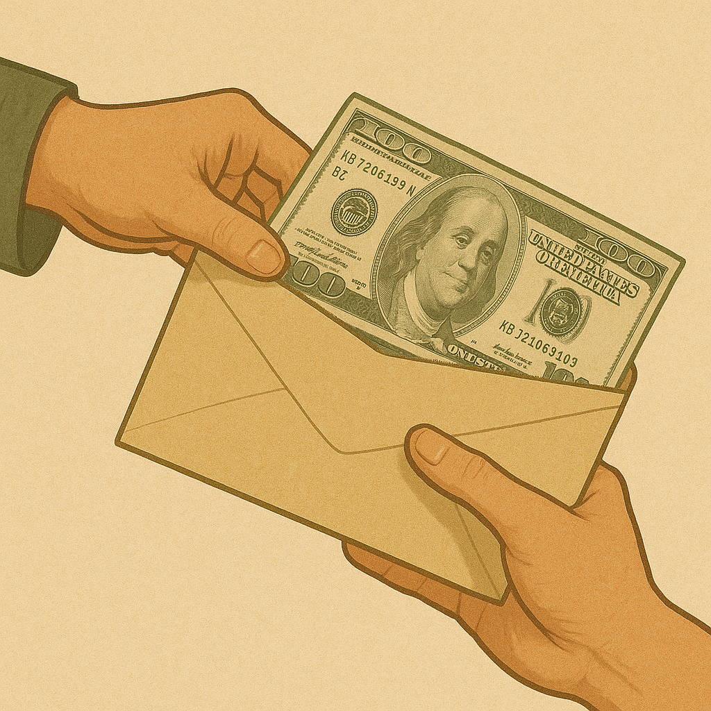 봉투에 담긴 돈을 받는 꿈