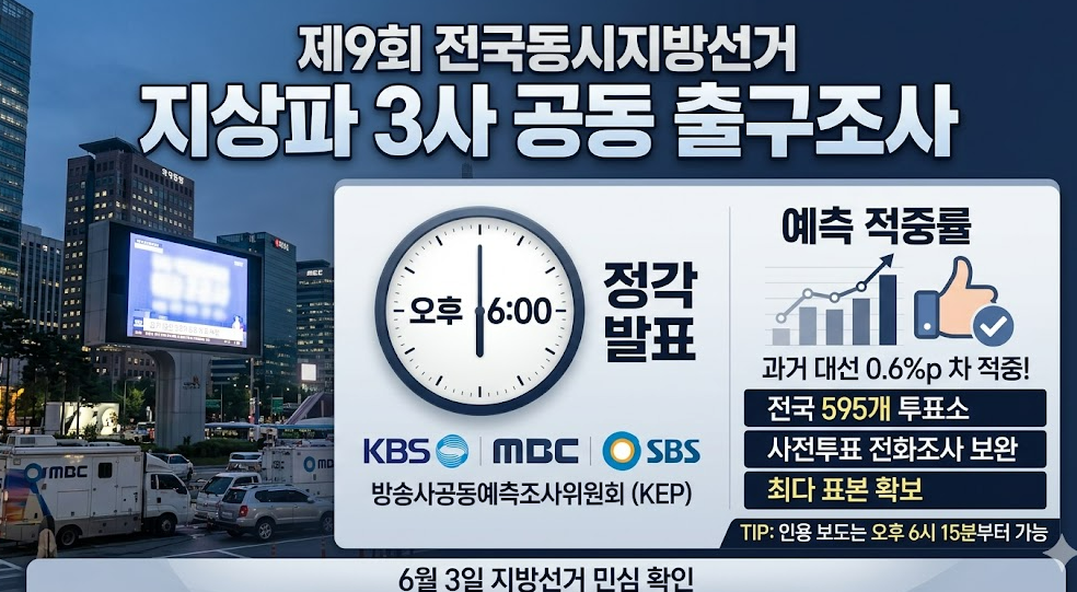 6.3 지방선거 지상파 출구조사 발표 시간,적중률 예상