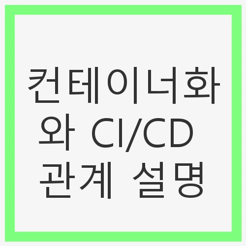 컨테이너화와 CI/CD 관계 설명
