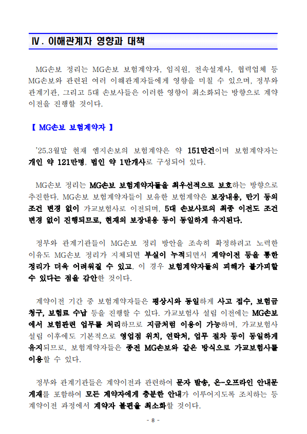 MG손해보험 파산