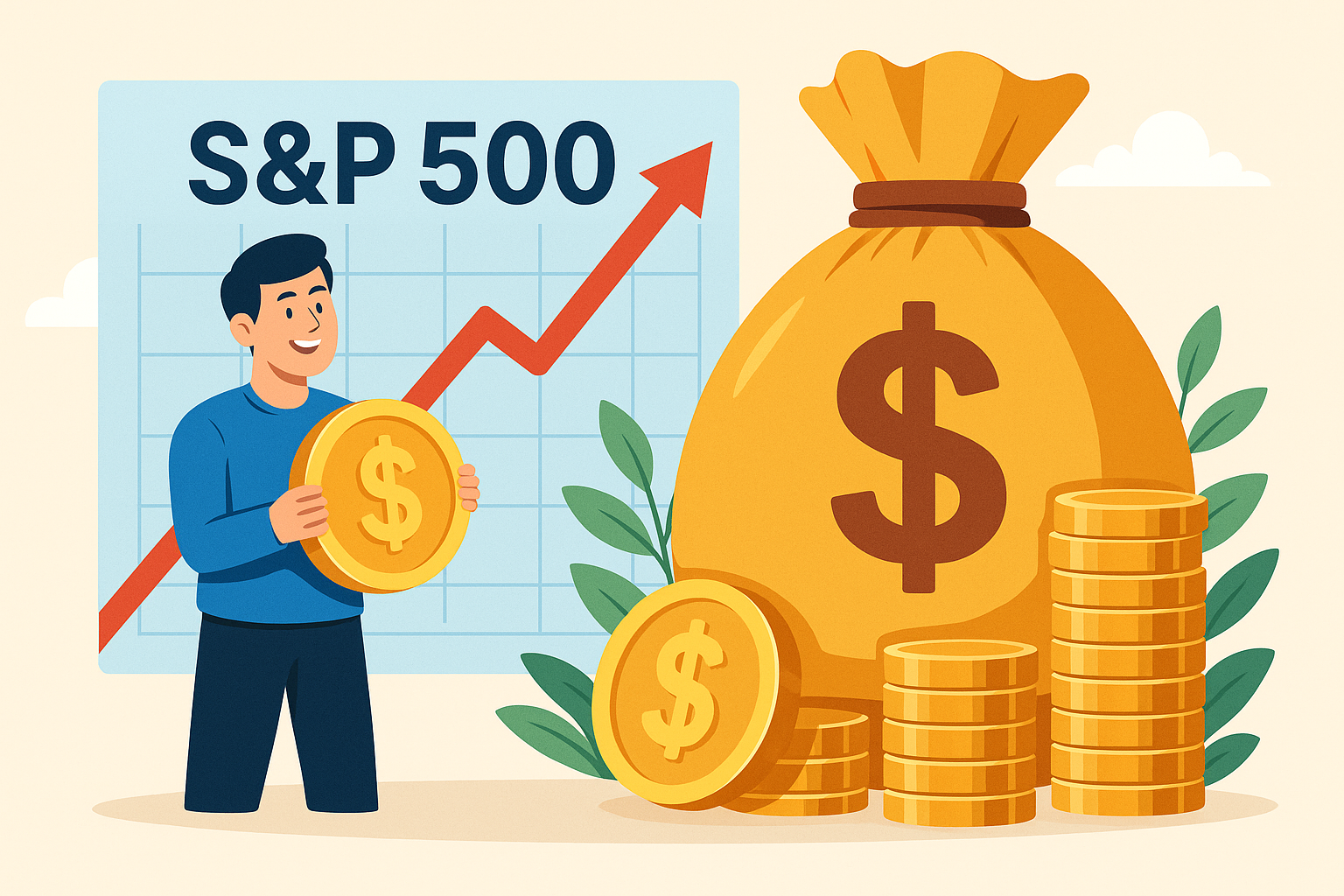 S&amp;P500으로 수익을 보는 투자자 일러스트1