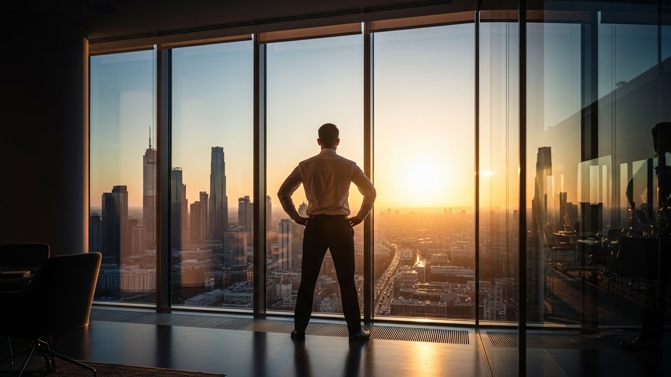 신체 컨디션을 회복하고 다시 비즈니스 몰입을 위해 준비된 리더의 당당한 뒷모습