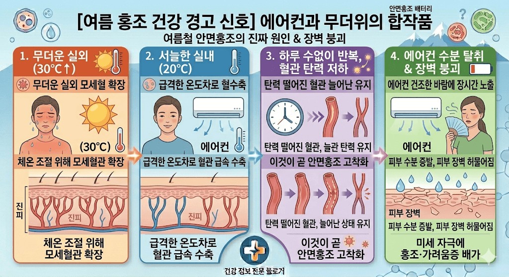 여름 홍조의 원인
