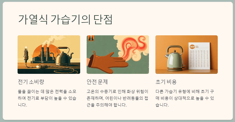 가열식 가습기의 단점
