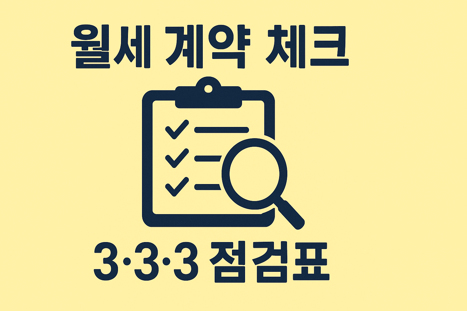 월세 계약 체크 3&middot;3&middot;3 체크표 인포그래픽(서류&middot;현장&middot;비용)