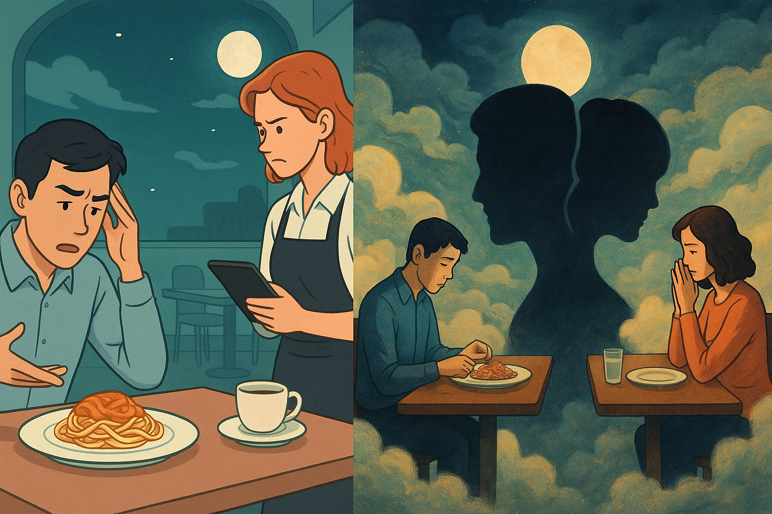 꿈속 식당에서의 주문 실수, 마음 깊은 소통의 단절