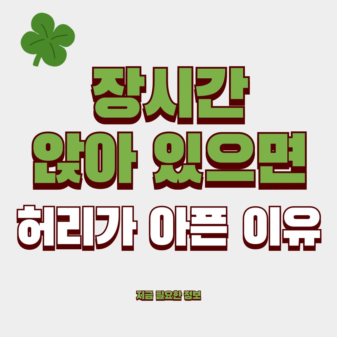 허리통증 계속된다면 장시간 앉는 습관부터 바꿔야 합니다