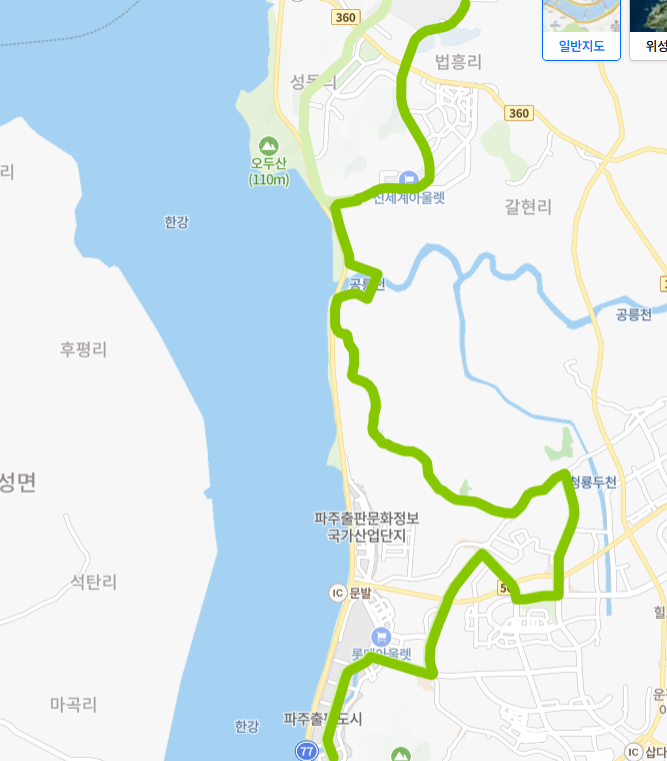 파주-77-3번-버스-노선-지도