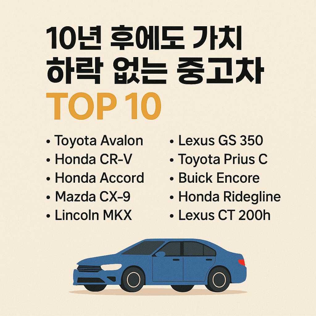 10년 후에도 가치 하락 없는 중고차 TOP10 ❘ 감가상각 적은 차량 추천