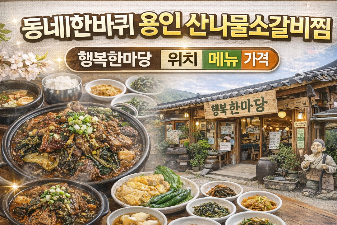 동네한바퀴 용인 행복한마당 산나물소갈비찜 이것만 알면 끝