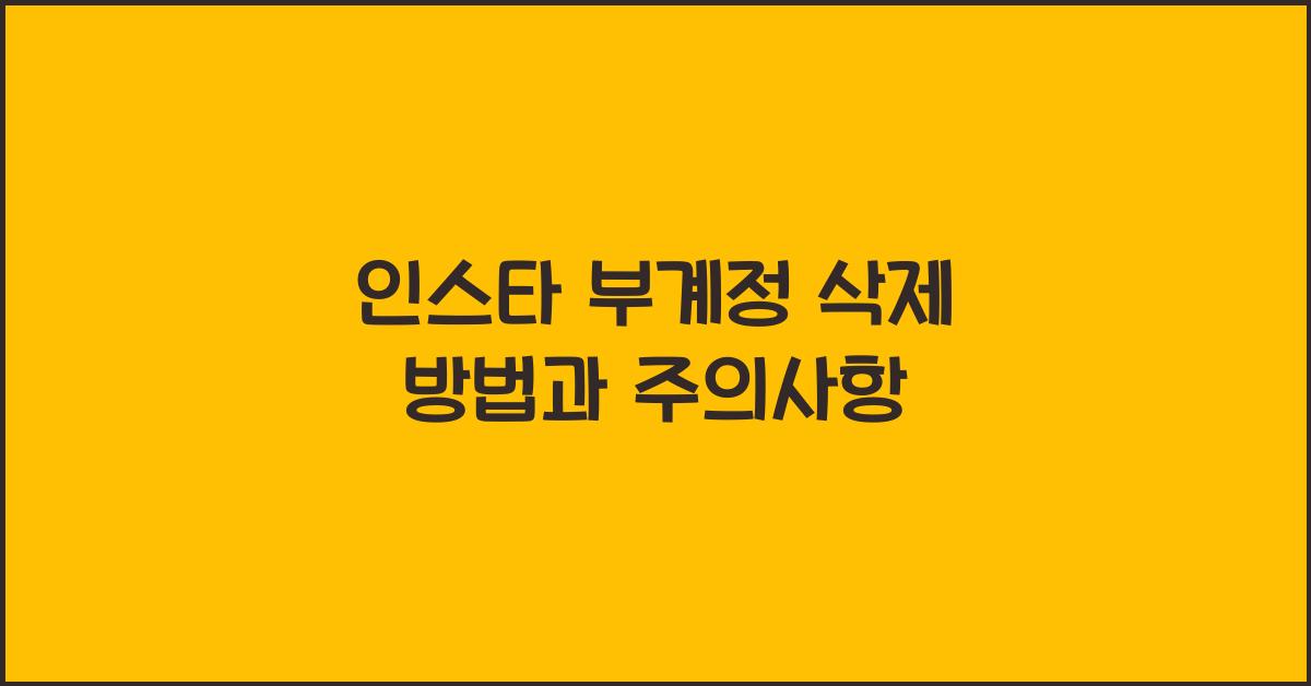 인스타 부계정 삭제