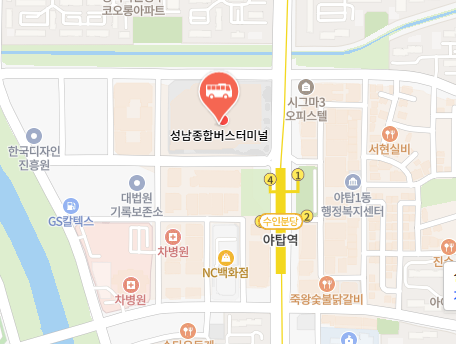 성남종합버스터미널 위치-지도