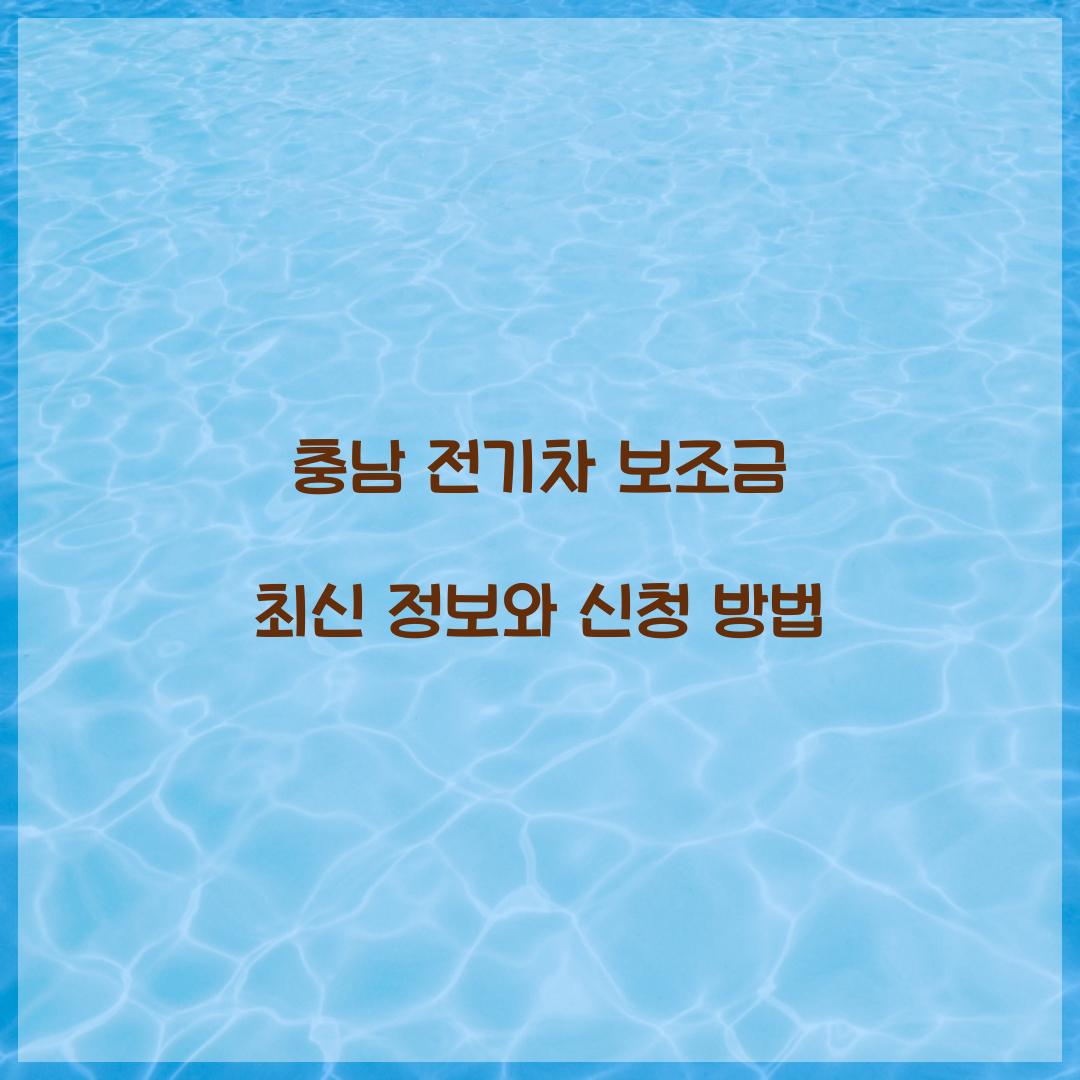 충남 전기차 보조금