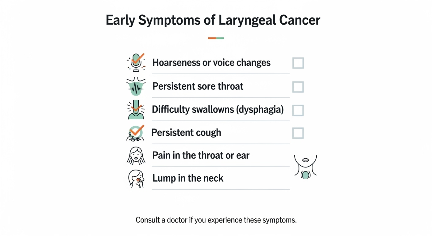 후두암 초기증상 7가지 항목을 표로 정리한 인포그래픽