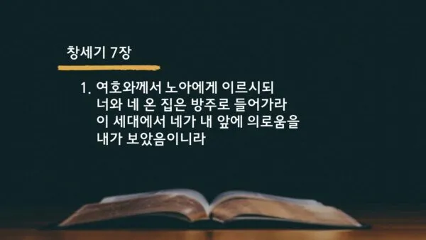 창세기 7장 노아 가족을 구원하신 나의 영적 방주이신 예수님 묵상과 기도_9