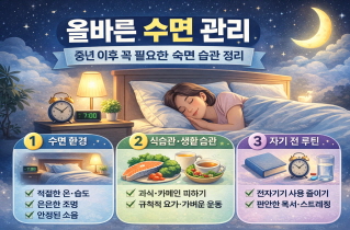 올바른 수면관리에 대해 정리한 사진