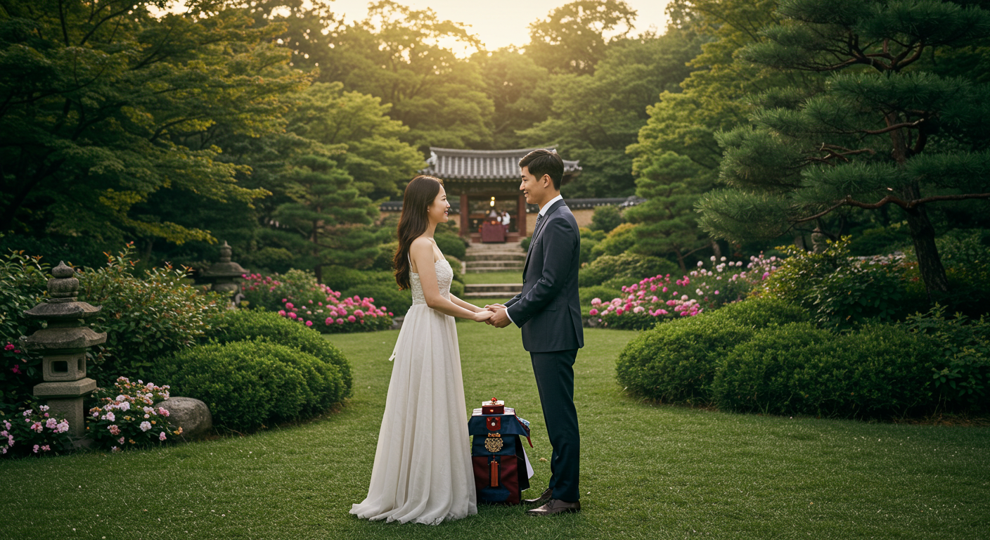 야외결혼 신혼부부