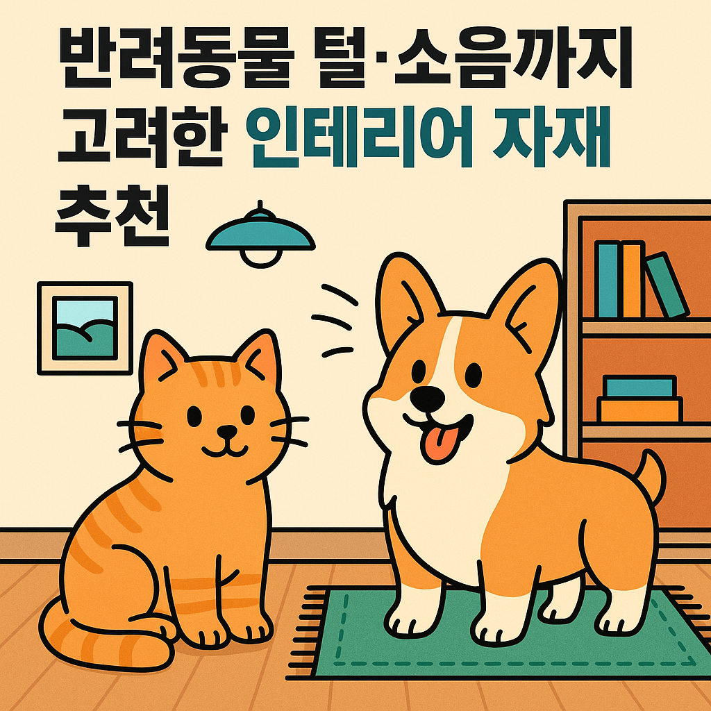 반려동물과 함께 사는 집, 털과 소음까지 고려한 인테리어 자재 추천
