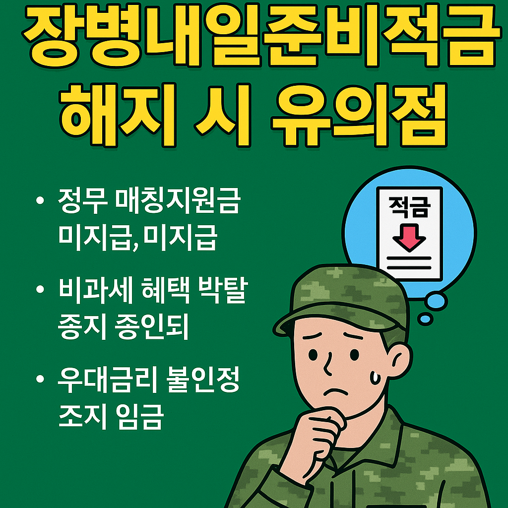 장병내일준비적금 해지시 유의점 관련 이미지