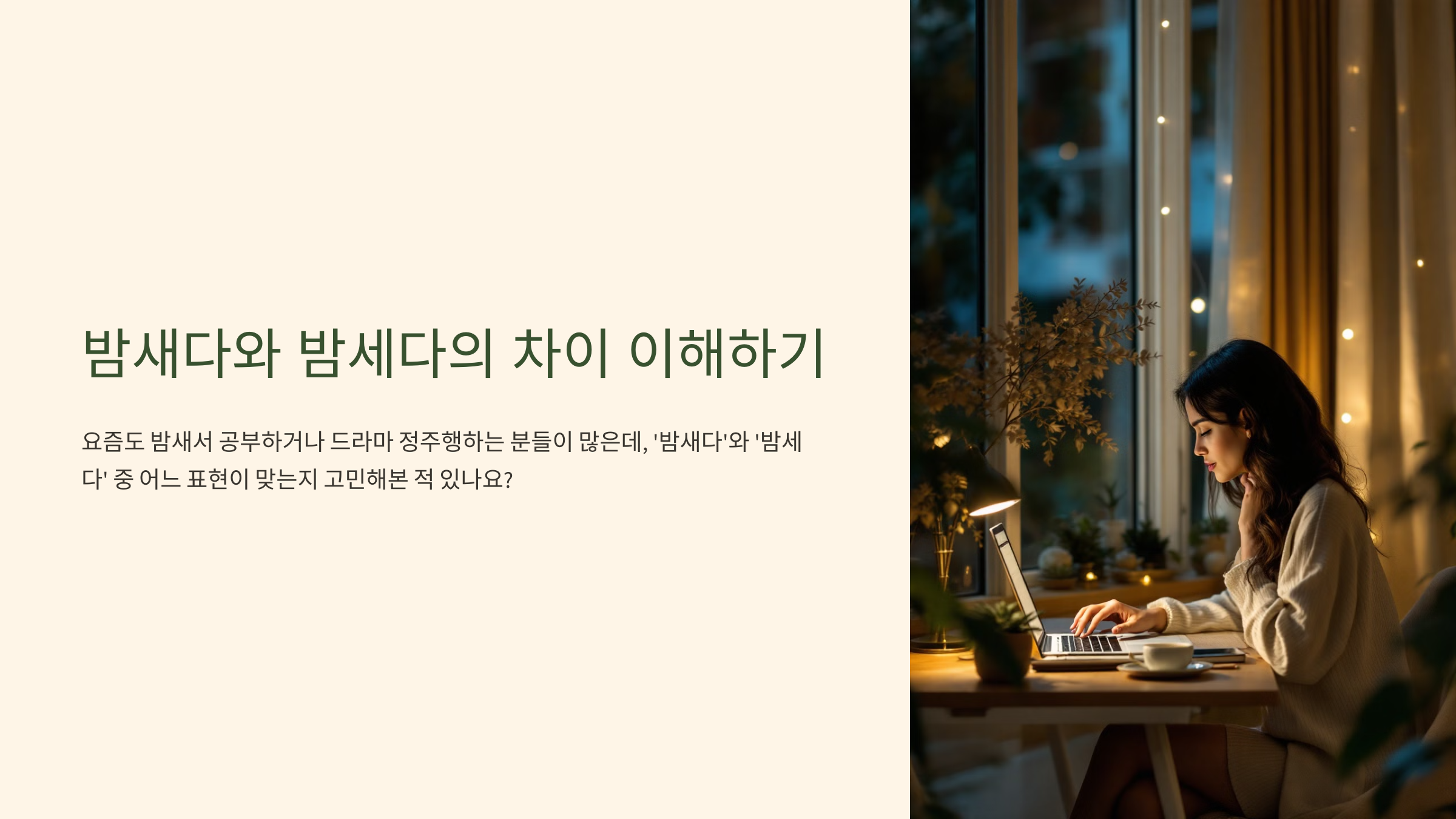 밤새다 밤세다 차이