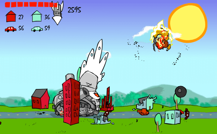 대포를-발사하여-헬기를-추락-시키는-화면