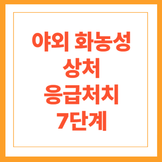 야외 화농성 상처 응급처치