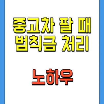 중고차 매도 전 범칙금 처리하는 방법