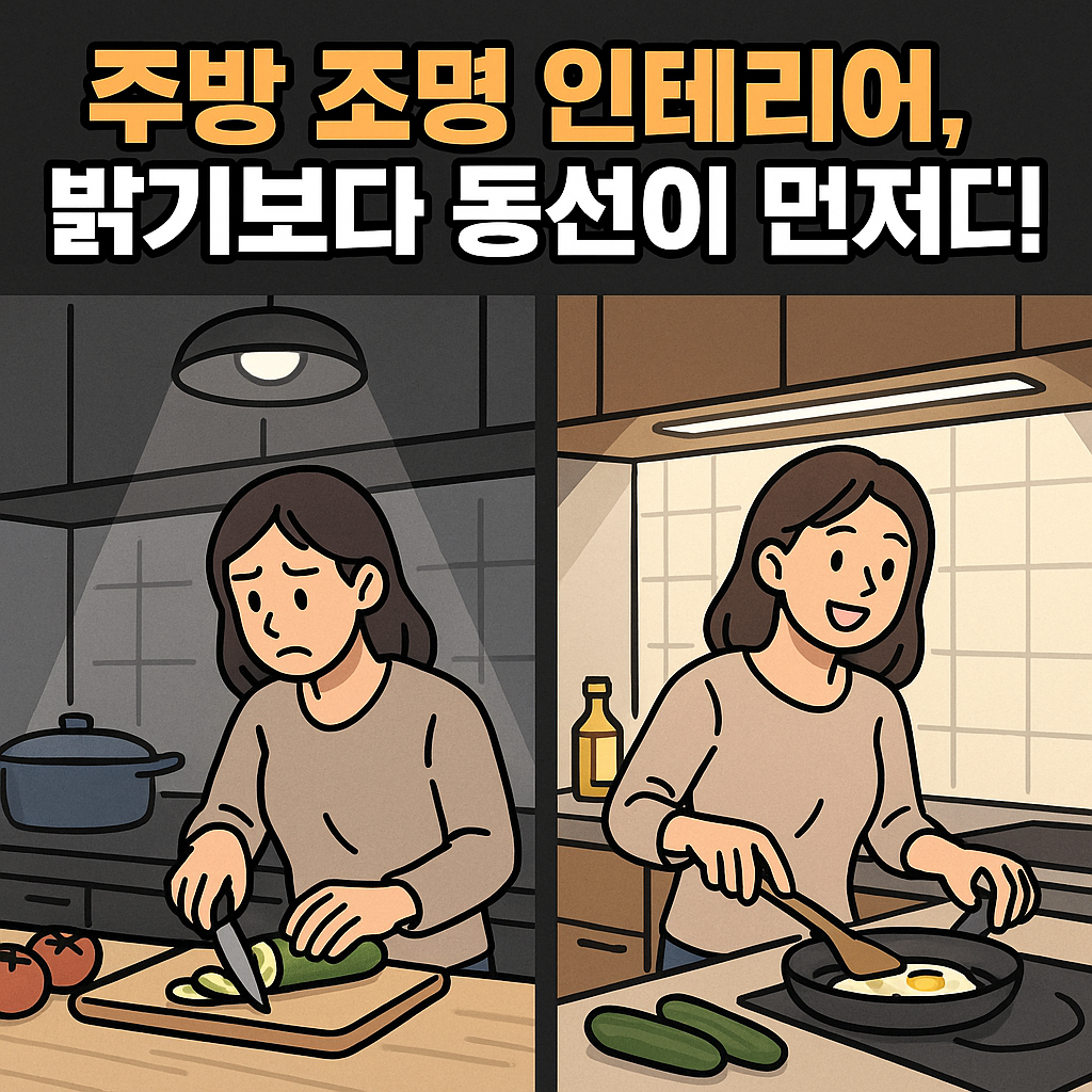 주방 조명 인테리어, 밝기보다 동선이 먼저다!